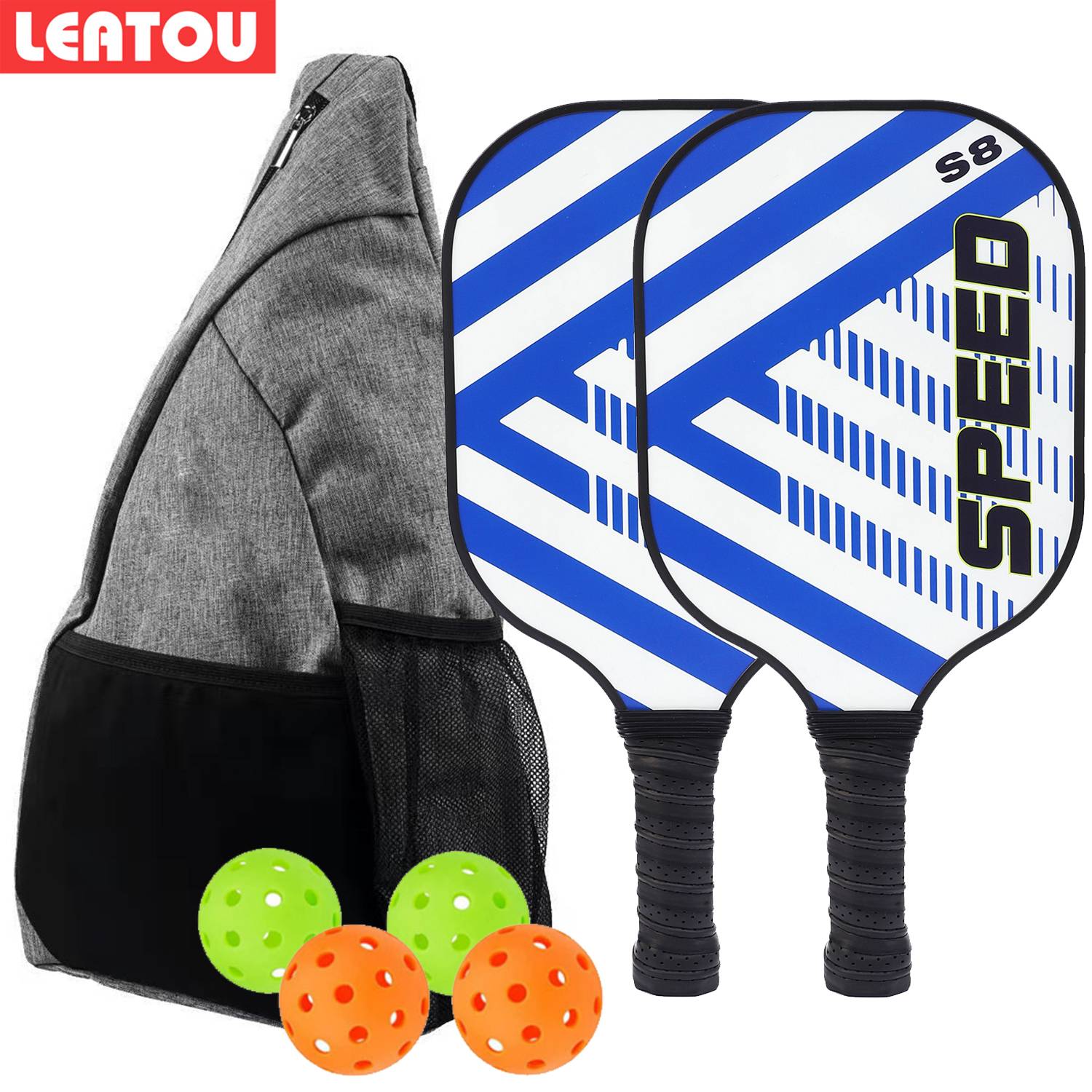[Upgrade glass fiber material] striped blue-double-shot-triangular bag-gift 4 goals